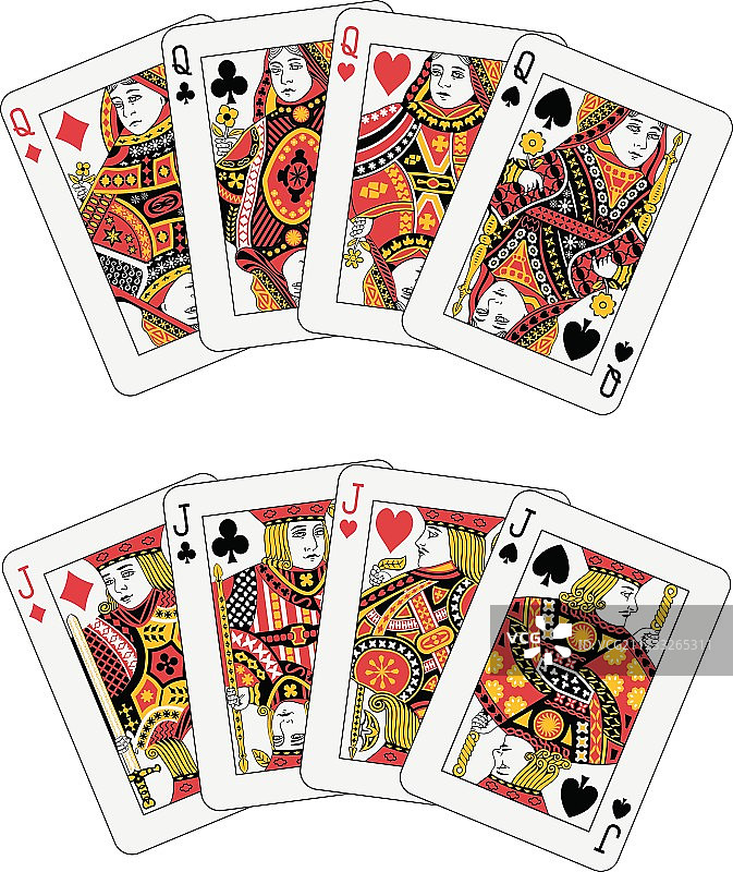 扑克牌J和Q图片素材