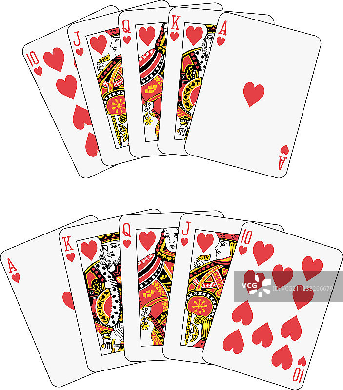 同花大顺红心图片素材