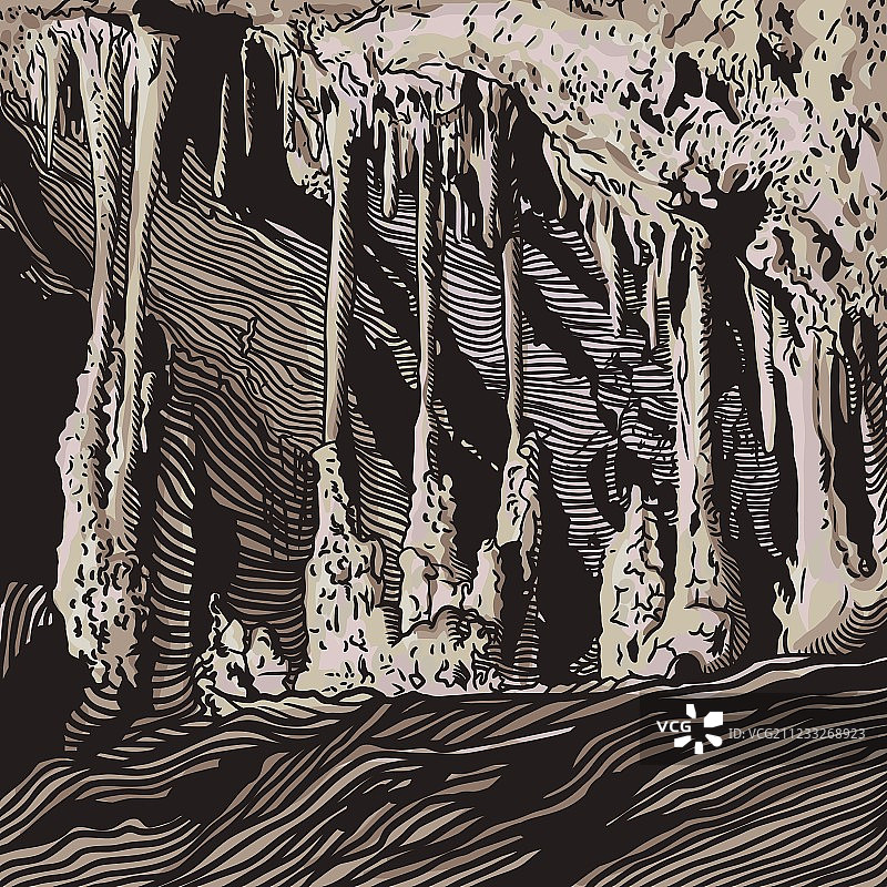 喀斯特洞穴钟乳石石笋图片素材