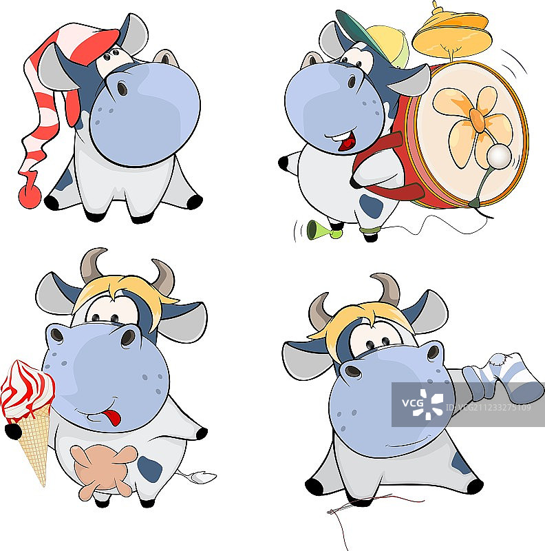 快乐奶牛剪贴画卡通图片素材