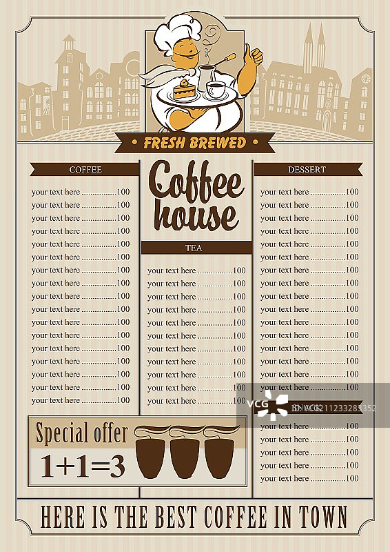 咖啡馆菜单图片素材
