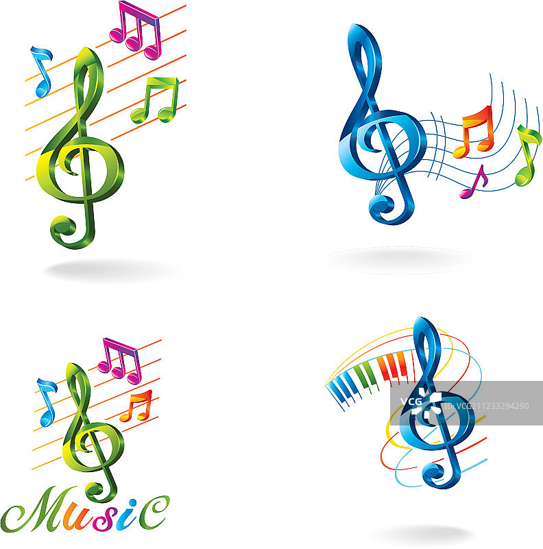 彩色音乐图标合集图片素材