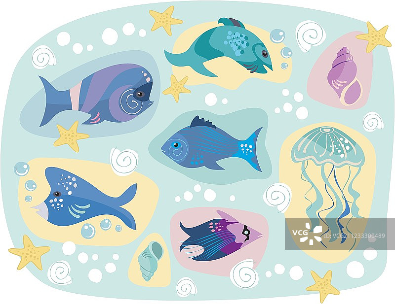 鱼类集合图片素材