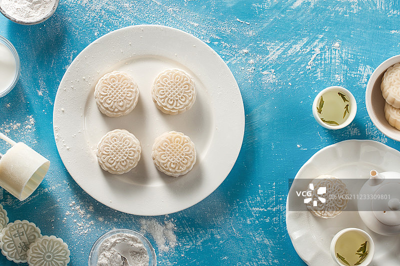 夏日点心冰皮月饼图片素材