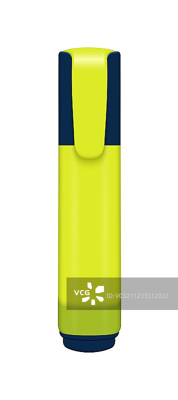 白色背景上的现代黄色马克笔图片素材