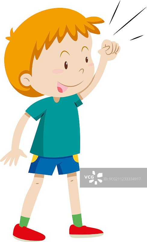 穿着绿色衬衫的小男孩图片素材