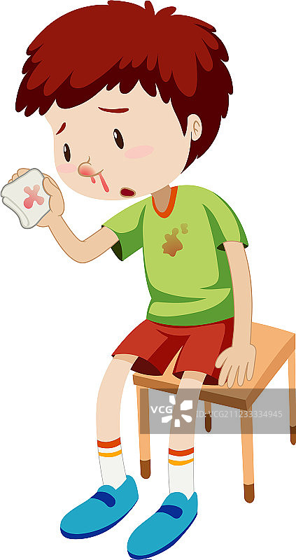 流鼻血的男孩图片素材
