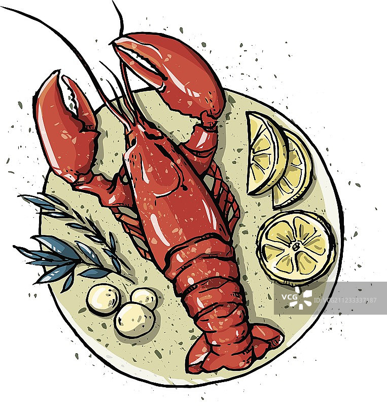 盘子里的龙虾图片素材