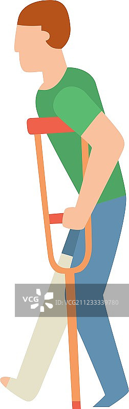 男子骨折手臂上的石膏图片素材