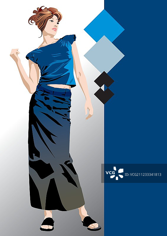 女孩插画图片素材