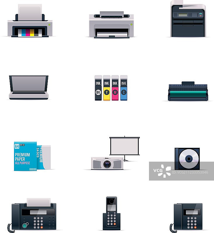 办公电子产品图标集图片素材