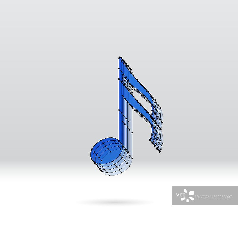 带虚线图案的透明音符图片素材