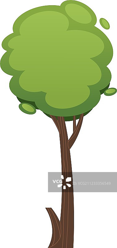 白色背景上的卡通树图片素材