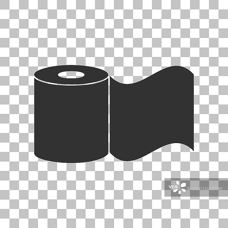透明背景上的深灰色卫生纸标志图片素材