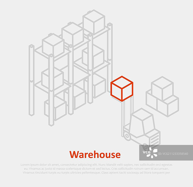 仓库细线设计EPS 10图标图片素材