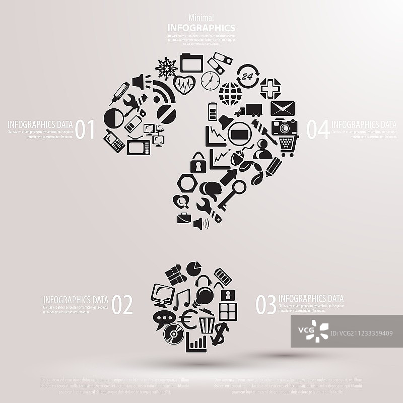 问号图标组成的黑色问号图片素材