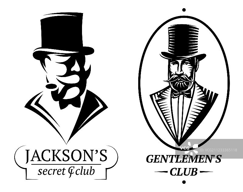 男士俱乐部标志模板套装图片素材