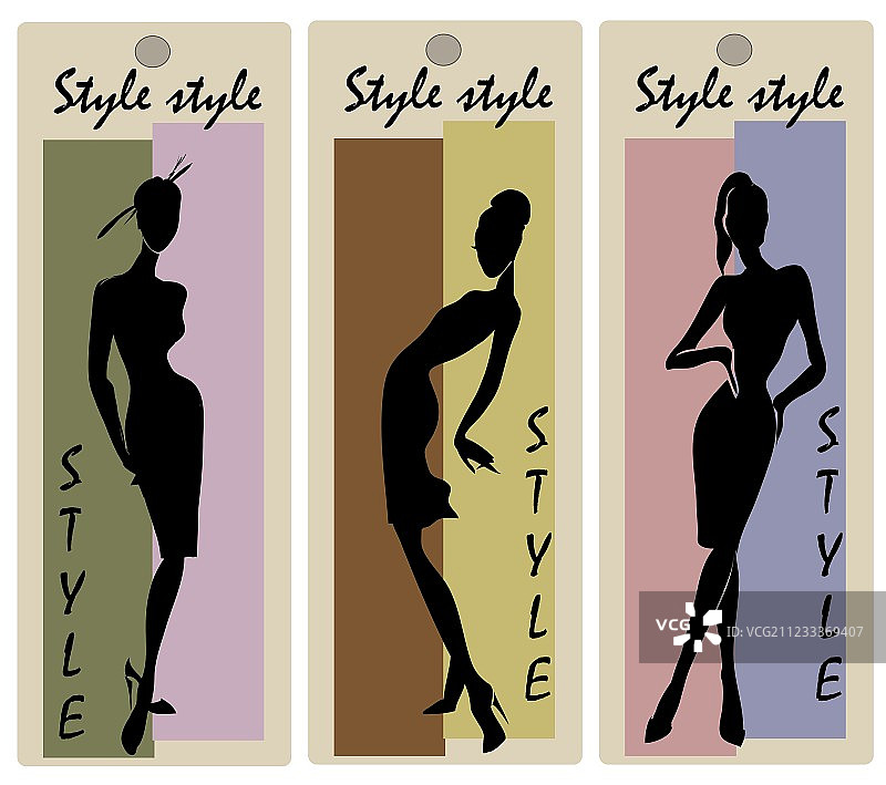 素描风格标签的时尚模特图片素材