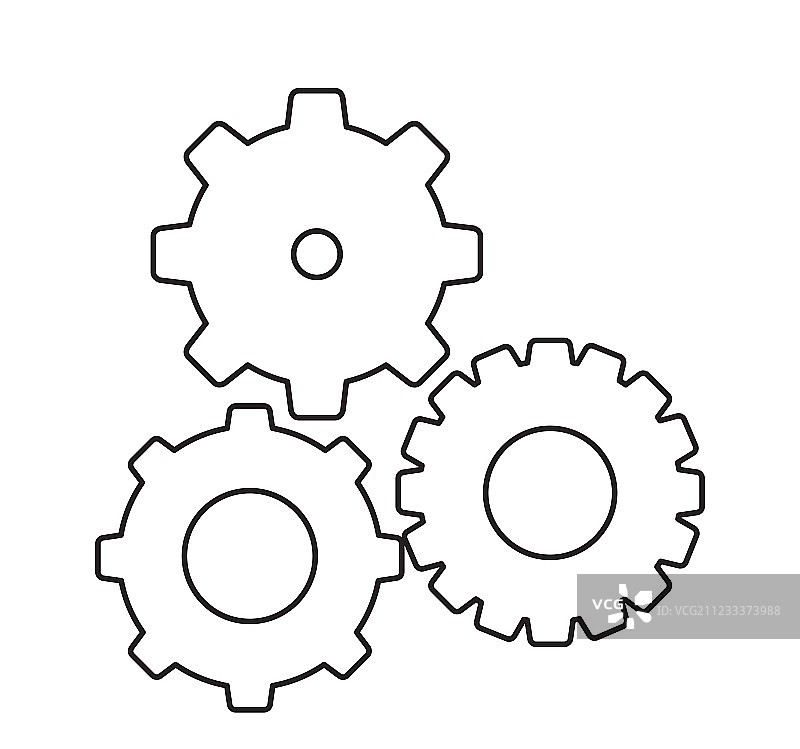 白色背景上的齿轮特写图片素材