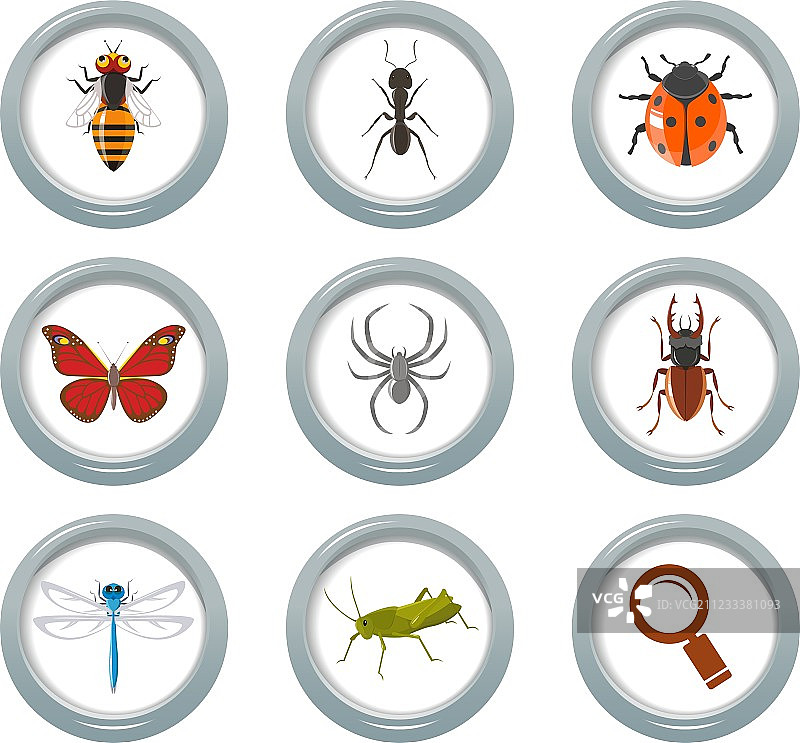 昆虫图标集图片素材
