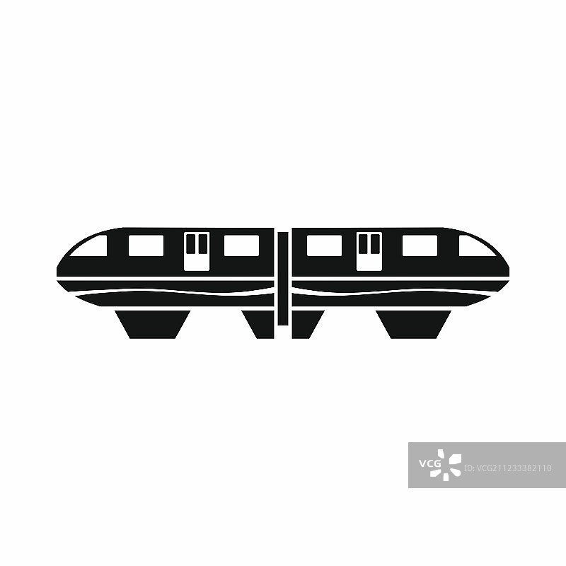 单轨列车图标简约风格图片素材