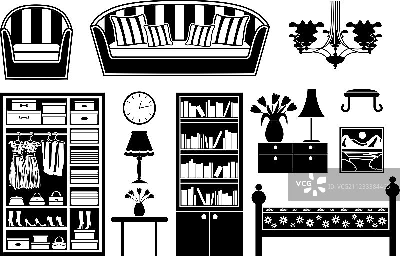 家具黑色图标图片素材
