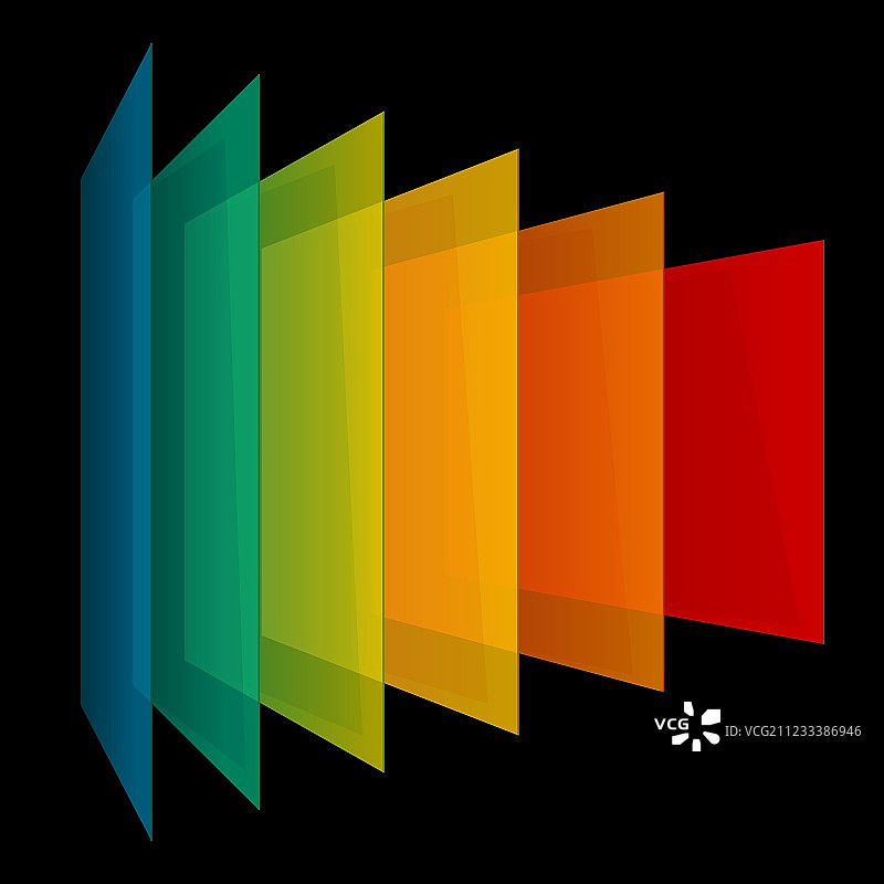 3D透视彩虹透明信息图图片素材
