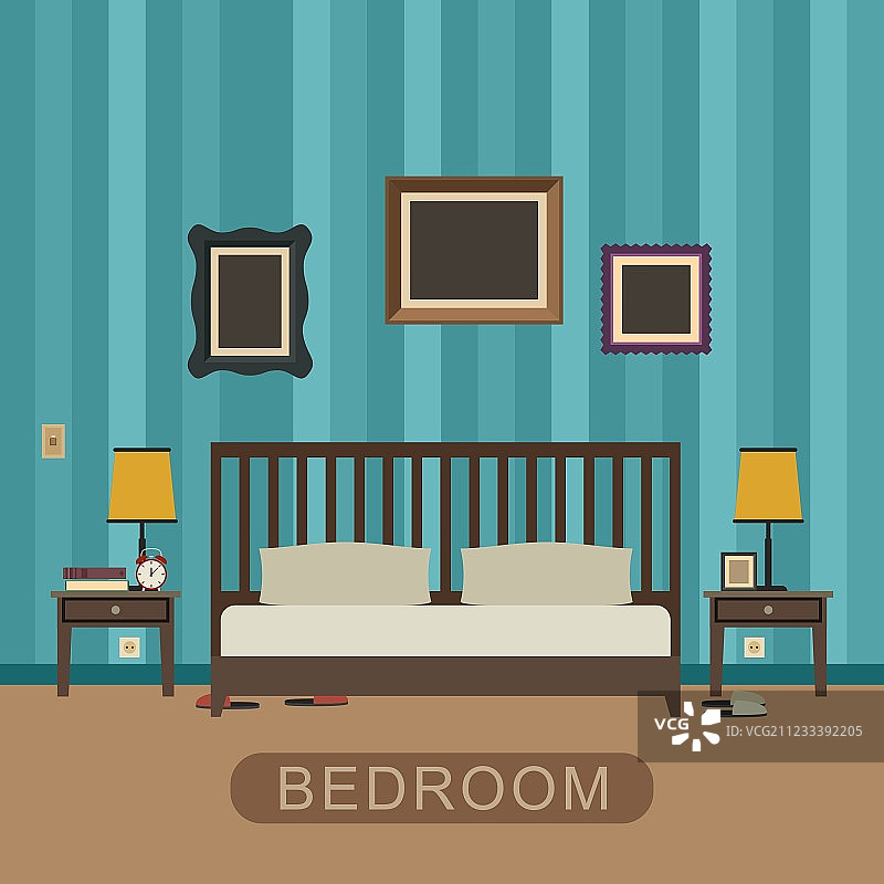 配有家具的卧室图片素材