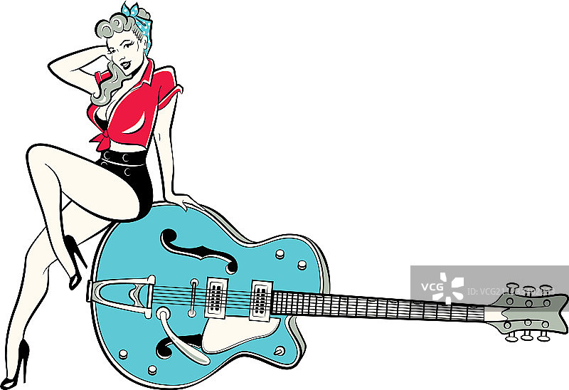 摇滚复古女郎图片素材