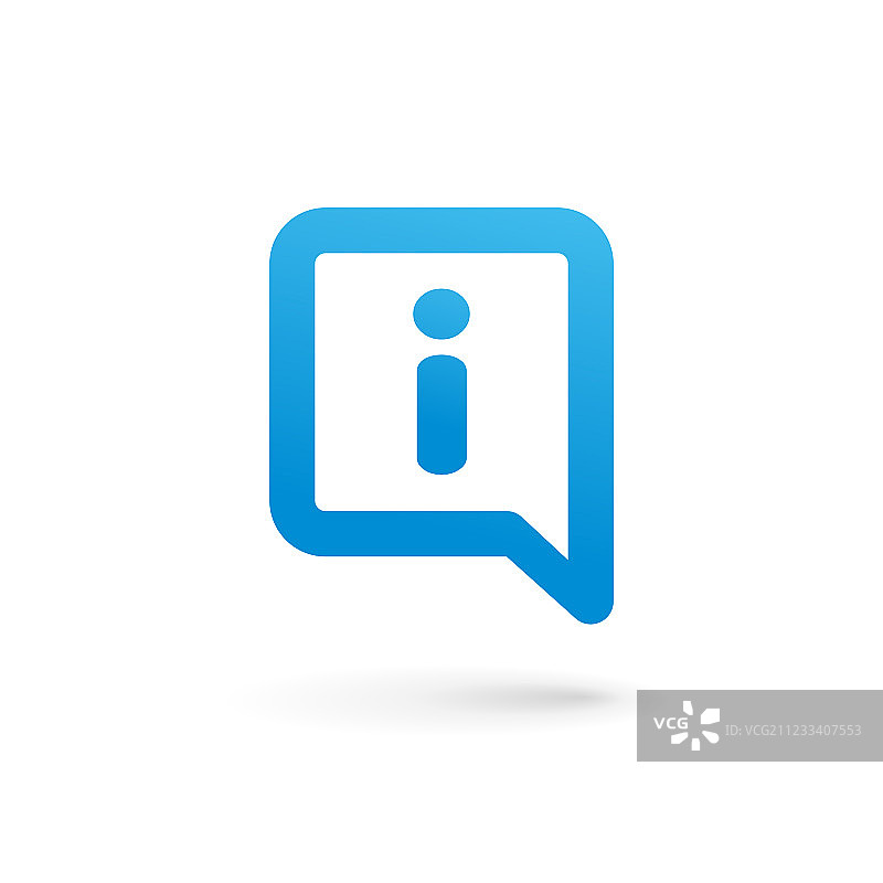 字母I语音气泡信息标志图标设计图片素材