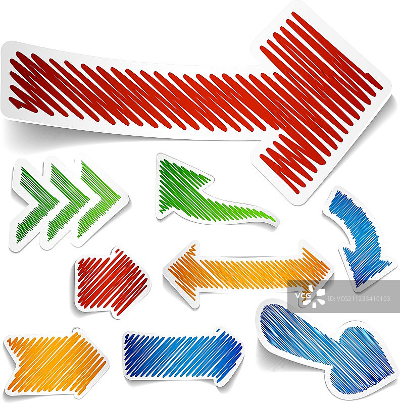 彩色涂鸦箭头合集图片素材