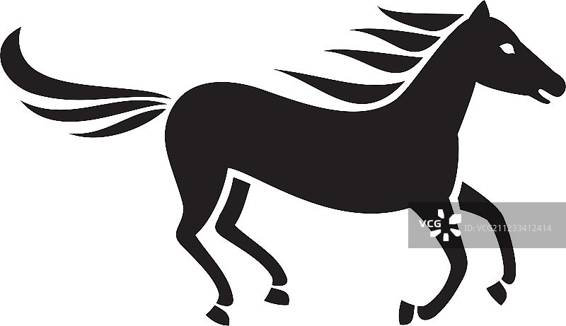 奔跑的马剪影图片素材