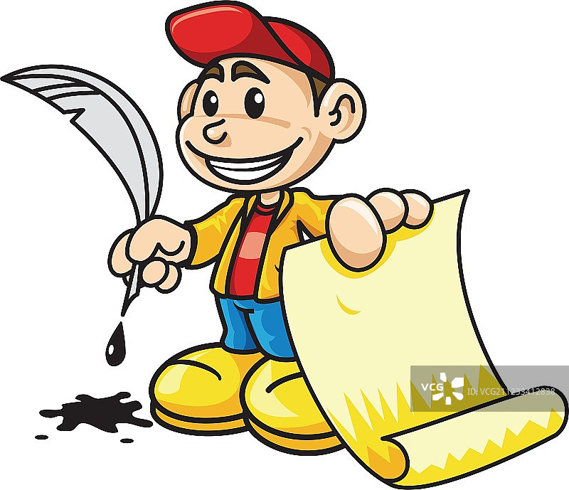 写作的男孩图片素材