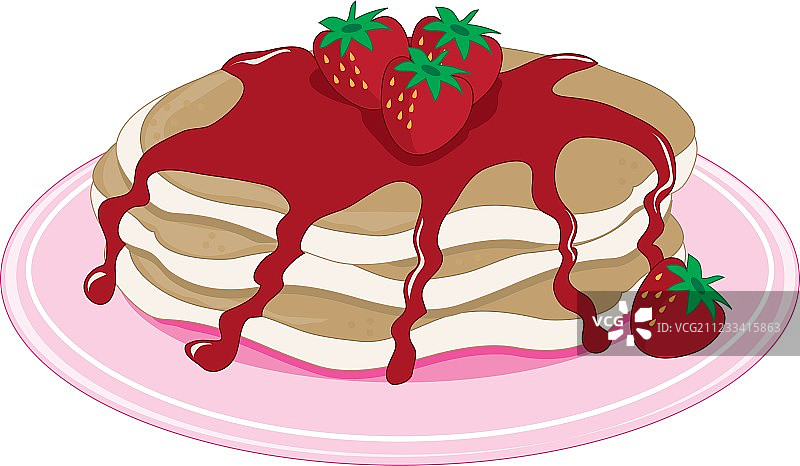 草莓薄烤饼图片素材