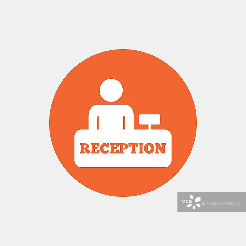 酒店登记台接待标志图标图片素材