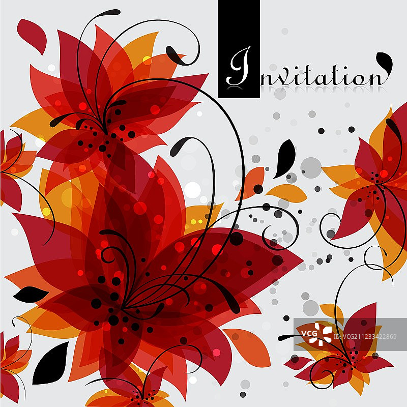 花卉邀请卡图片素材