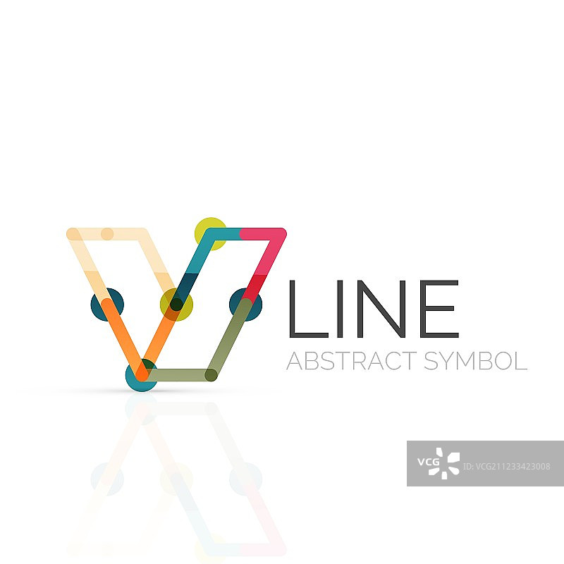 线性抽象标志连接多色图片素材