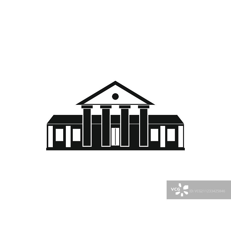 银行大楼简约风格图标图片素材