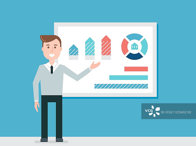 演讲者使用图表进行演示图片素材