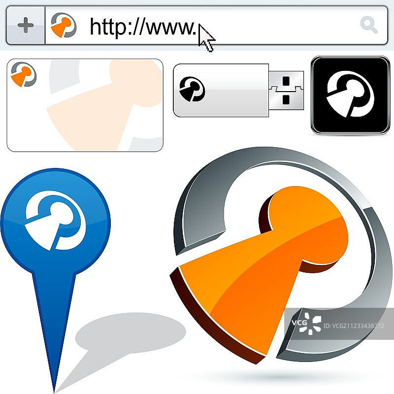 商业3D目标logo设计图片素材