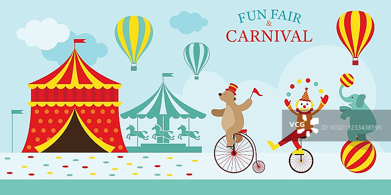 小丑表演马戏团帐篷图片素材