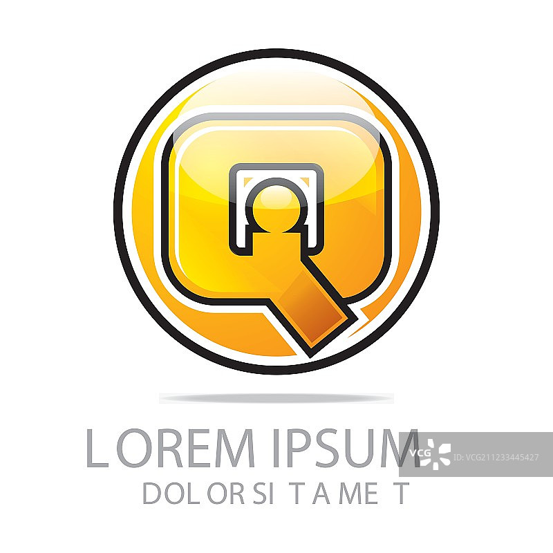 字母IQ组合字母设计图标图片素材