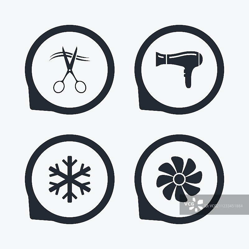 酒店服务图标：空调吹风机图片素材