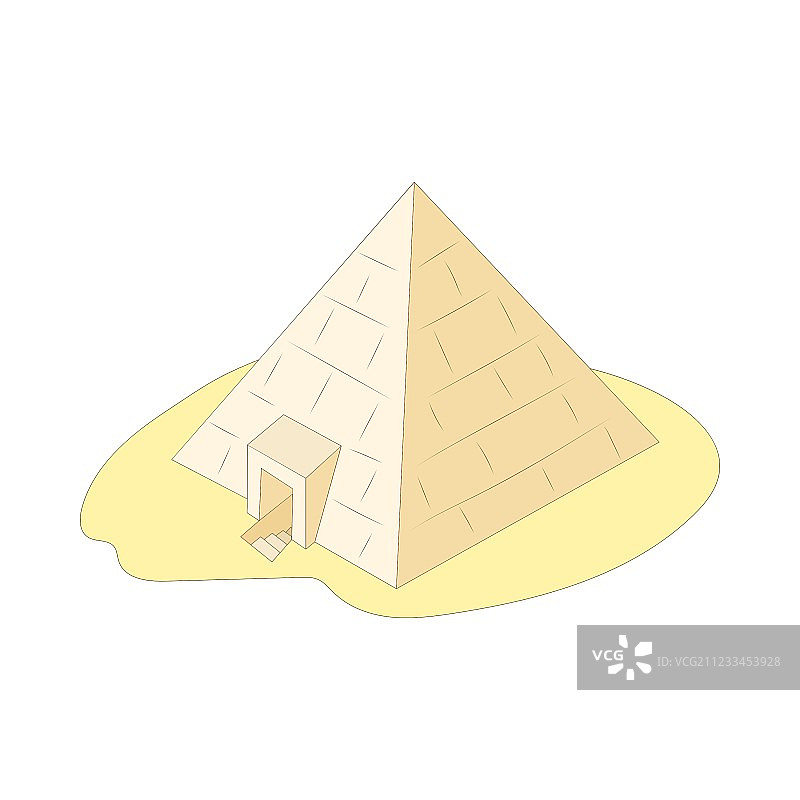 埃及吉萨金字塔卡通风格图标图片素材