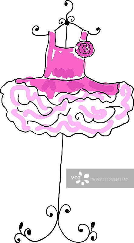 带有褶皱的华丽粉色连衣裙图片素材