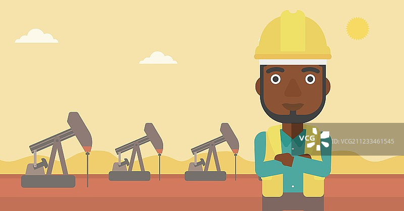 自信的石油工人图片素材