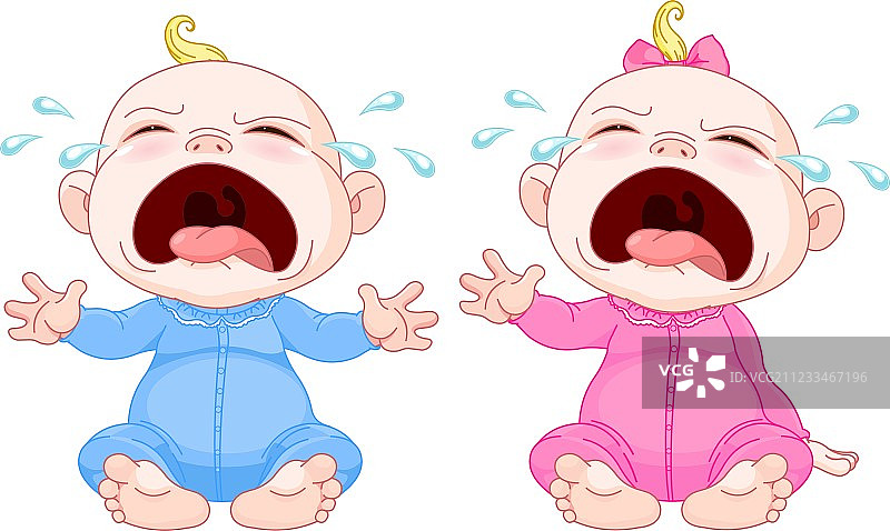 哭泣的婴儿双胞胎图片素材