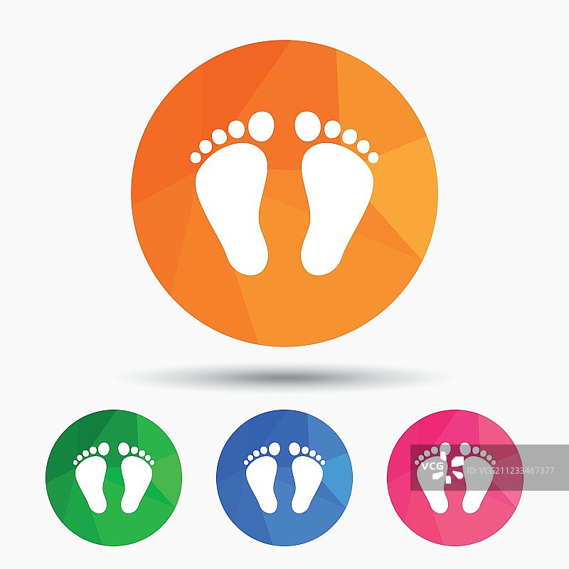 儿童脚印标志图标图片素材