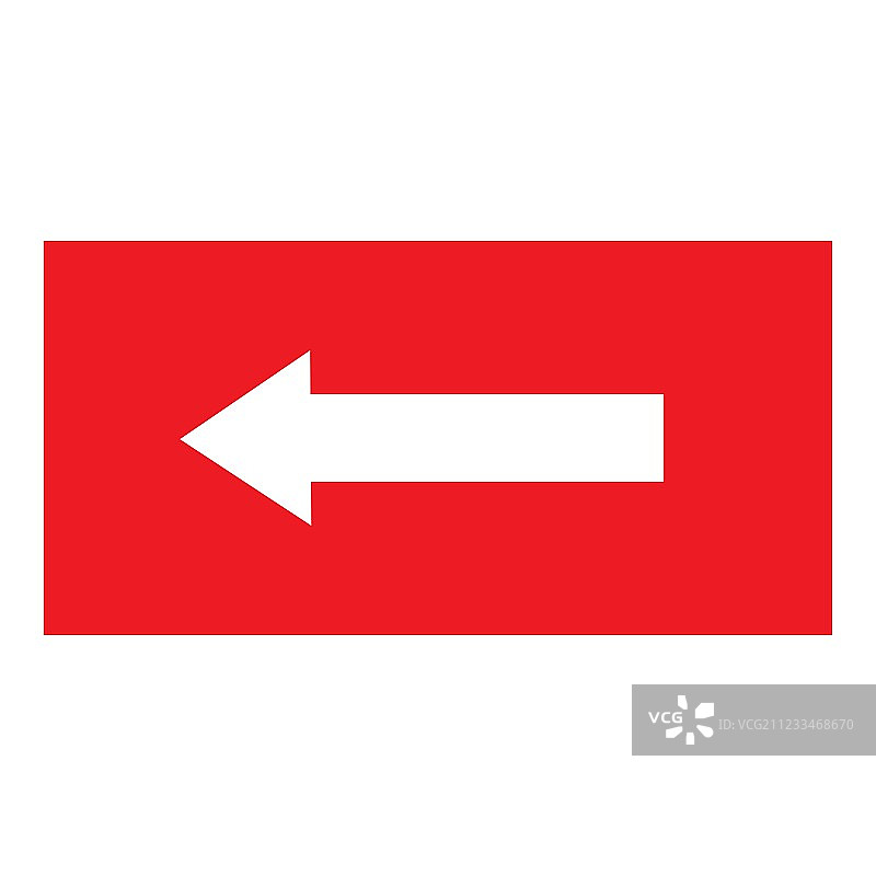 红色矩形中的白色箭头符号图片素材