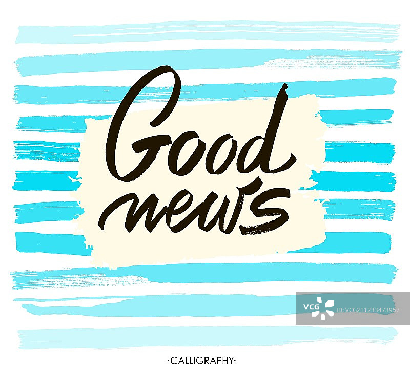 用于卡片的好消息白色墨水书法图片素材